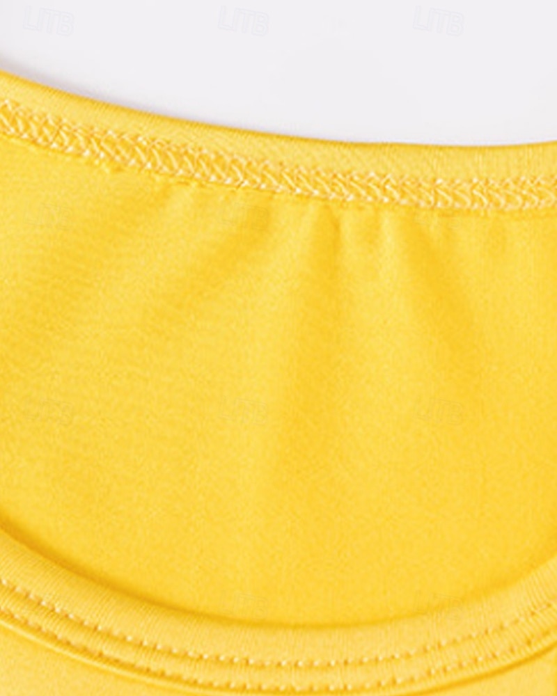 Kinder Mädchen Kleid Farbblock Ärmellos Outdoor Patchwork Niedlich Basic Baumwolle Knielang Freizeitkleid Sommer Ab 4 Jahren Gelb 2026 - $12.49 –P3