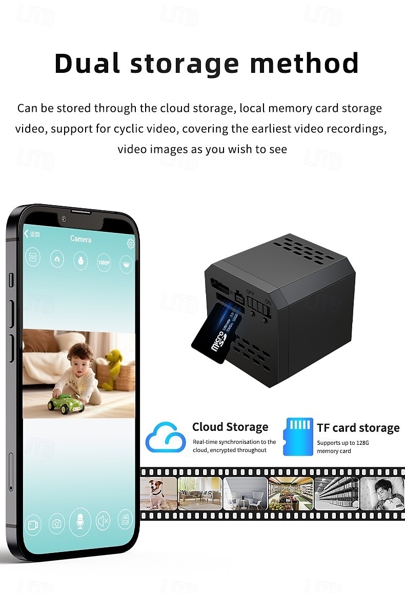 Mini cámara de seguridad WiFi para interiores: cámara de vigilancia HD con visión nocturna y gran angular para el hogar, monitor de mascotas y bebés. 2025 - $18.99 –P1