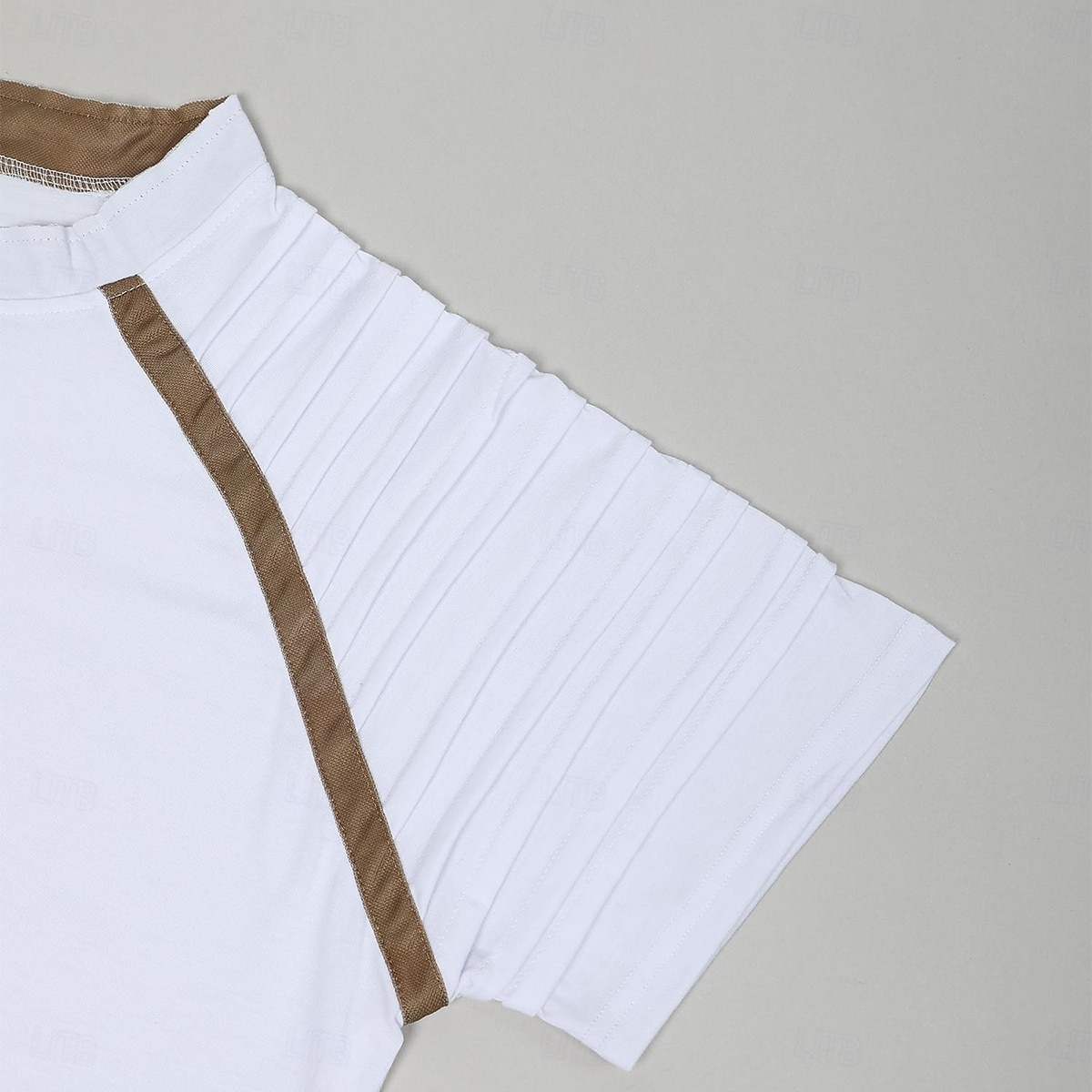 Per uomo Maglia Henley Manica Corta Maniche Corte Henley Estate Semplice Sottile pieghettato Moda Designer Casual Patchwork Pieghe All'aperto Vacanza Casuale Bianco Blu marino Kaki Maglietta Top per del 2025 a $22.99 –P13