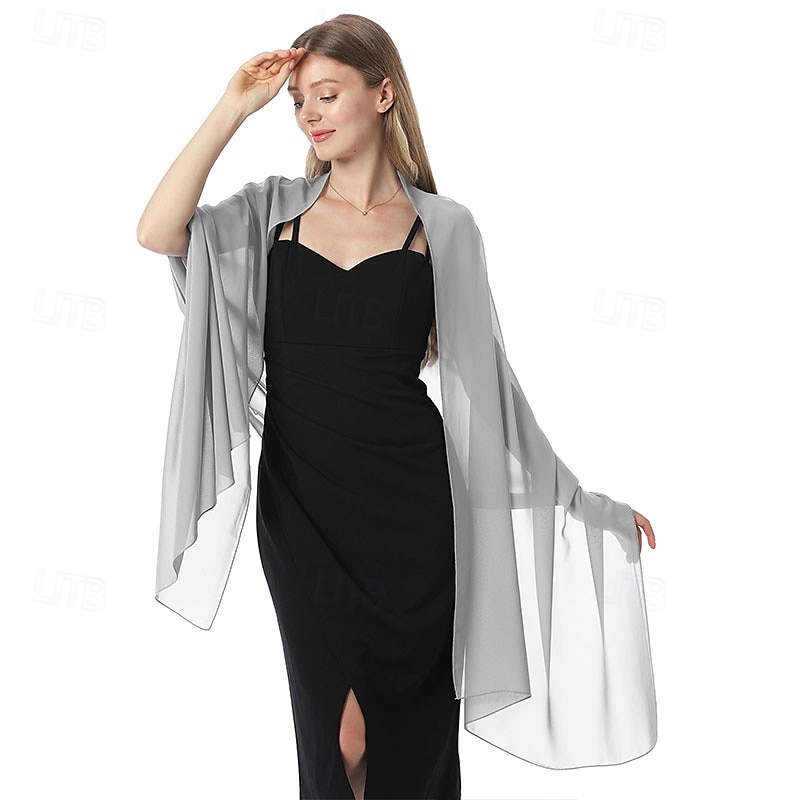 شالات وأغطية شيفون لفساتين السهرة النسائية وشاح ناعم أنيق ووشاح زفاف 2025 - $14.99 –P3