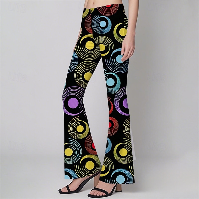 Retrò Vintage Anni '70 Fantastico Pantaloni a zampa d'elefante leggings svasati Pantaloni a zampa Hippie Disco Vita alta Geometrico Psichedelico Costume Per donna Halloween Carnevale Vacanza Festival del 2026 a $48.99 –P5