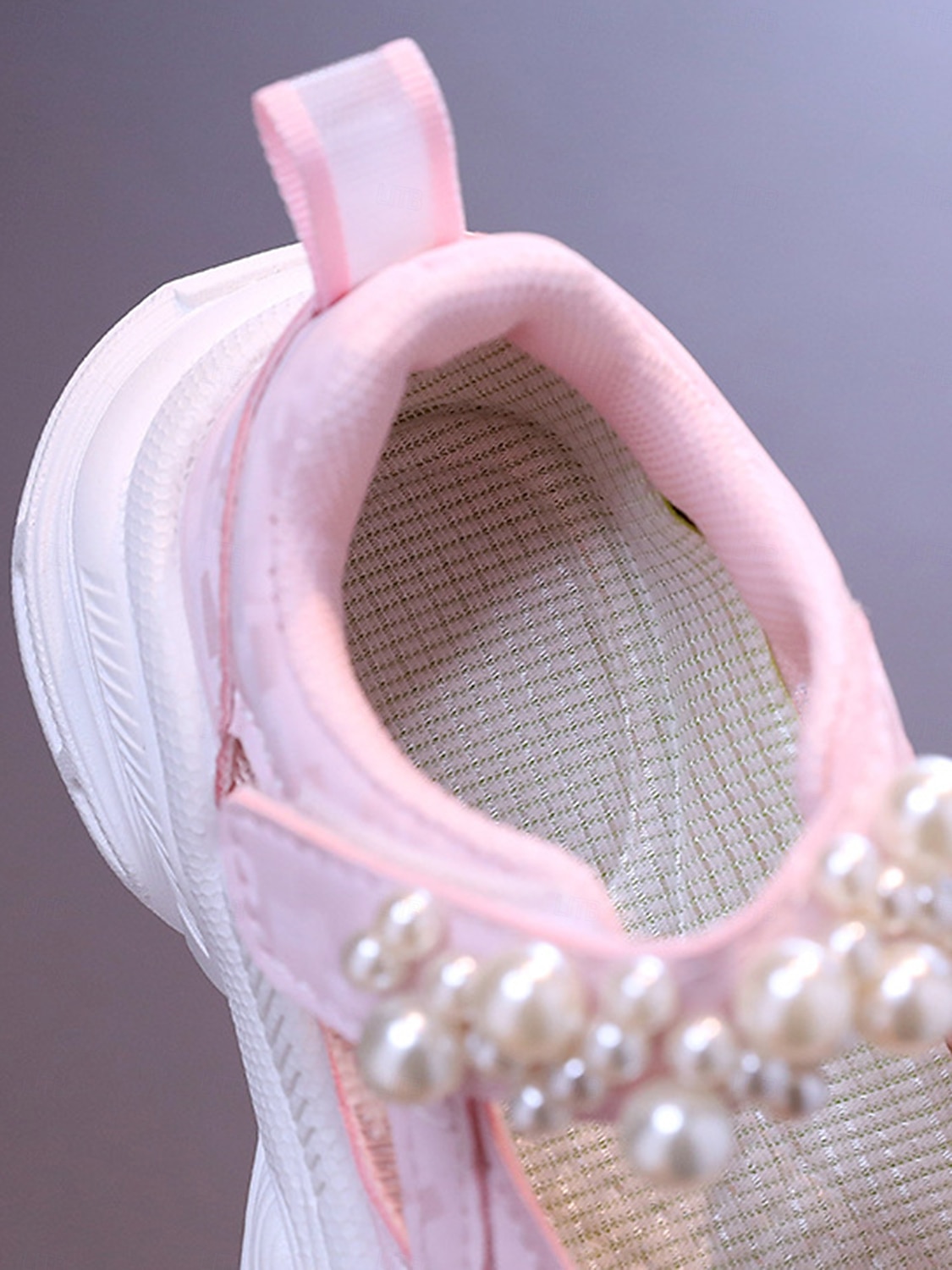 Rosa Mary Jane-sneakers i netting med perlemorrem til jenter – pustende, lette sportssandaler til skolestart, for lekeplass og hverdagsbruk 2025 - $24.99 –P7