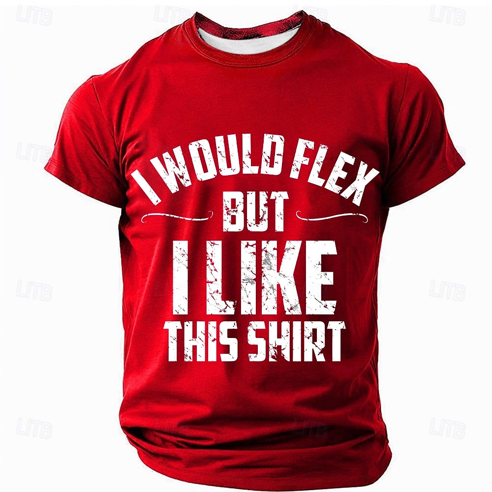 Herren Lustiger Slang T Shirt Kurzarm T-Shirt 3D-Druck Rundhalsausschnitt Hemd Mode Täglich Lustig Straße Lässig Täglich Schwarz Rote Blau Sommer Frühling Ganzjahres Bekleidung S M L XL XXL XXXL 2025 - $17.99 –P4