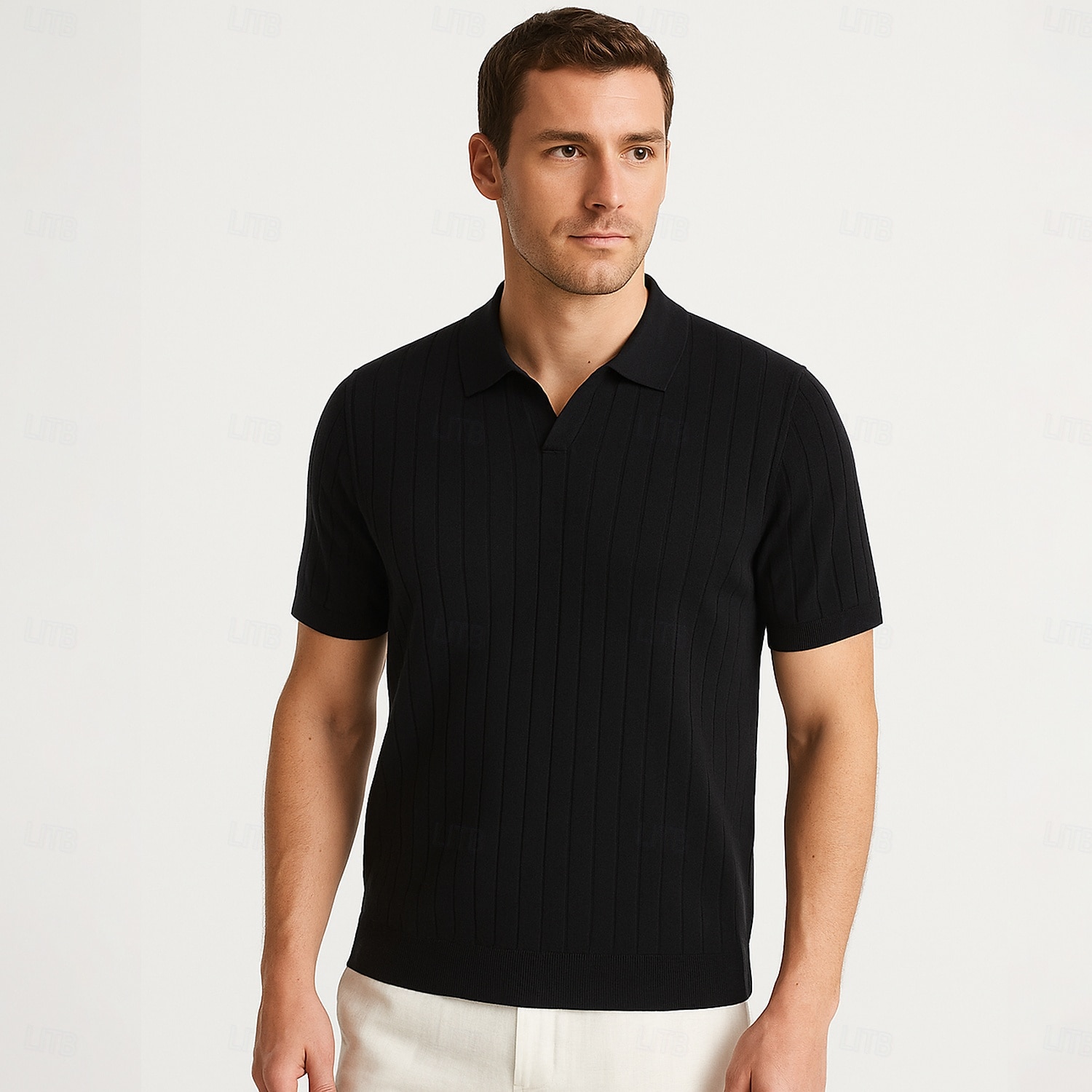 Per uomo Polo Maglione polo lavorato a maglia Affari Casuale Scollo a V Manica Corta Formale Tinta unica Novità Estate Tutte le stagioni Blu chiaro Cachi chiaro Nero Bianco Verde militare Caffè Polo del 2025 a $27.99 –P19