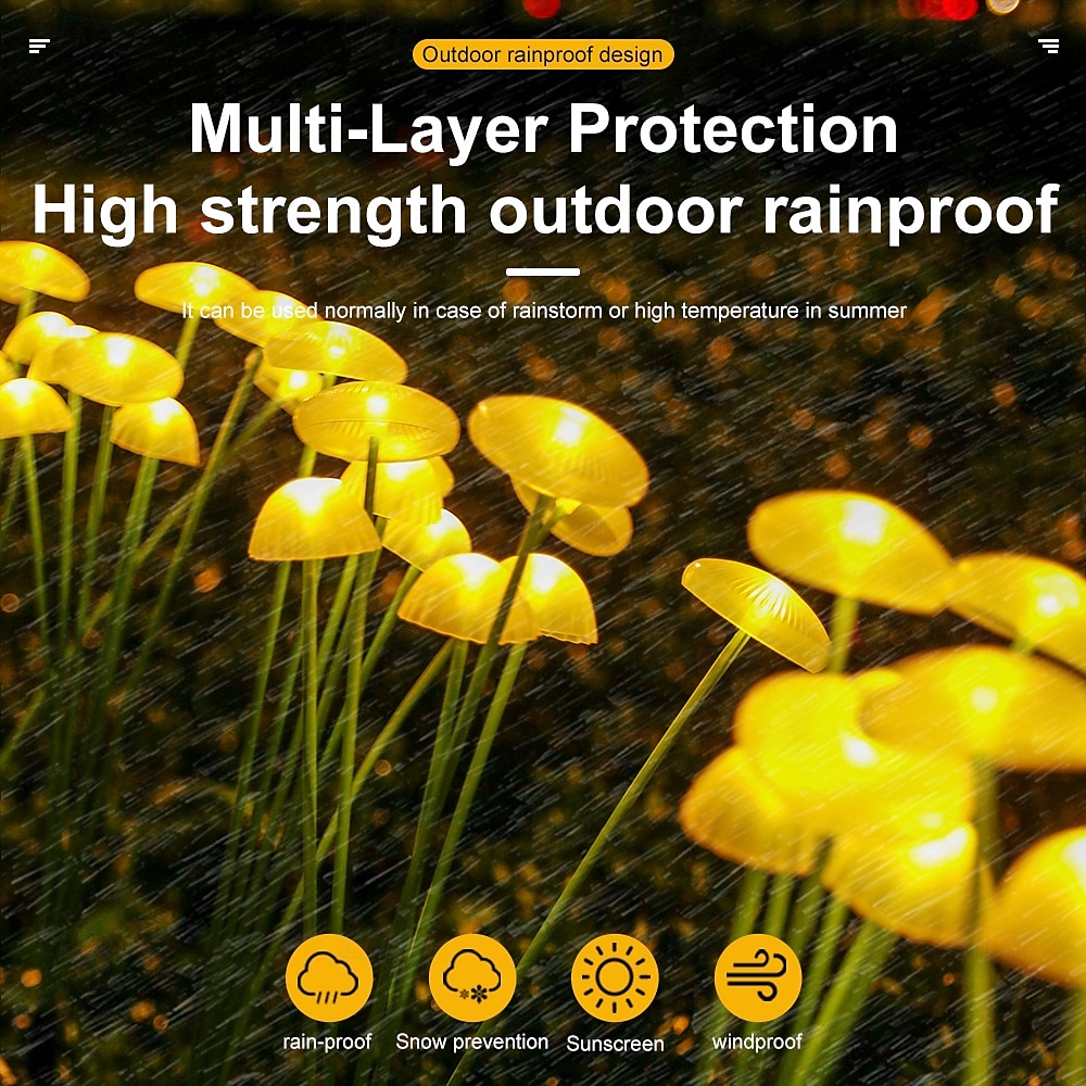 2 Pcs Solar Mushroom Pathway Light Outdoor Lawn Light Waterproof Garden Light Home Yard Camping Holiday Landscape Decoration Light 2026 - $30.99 –P6