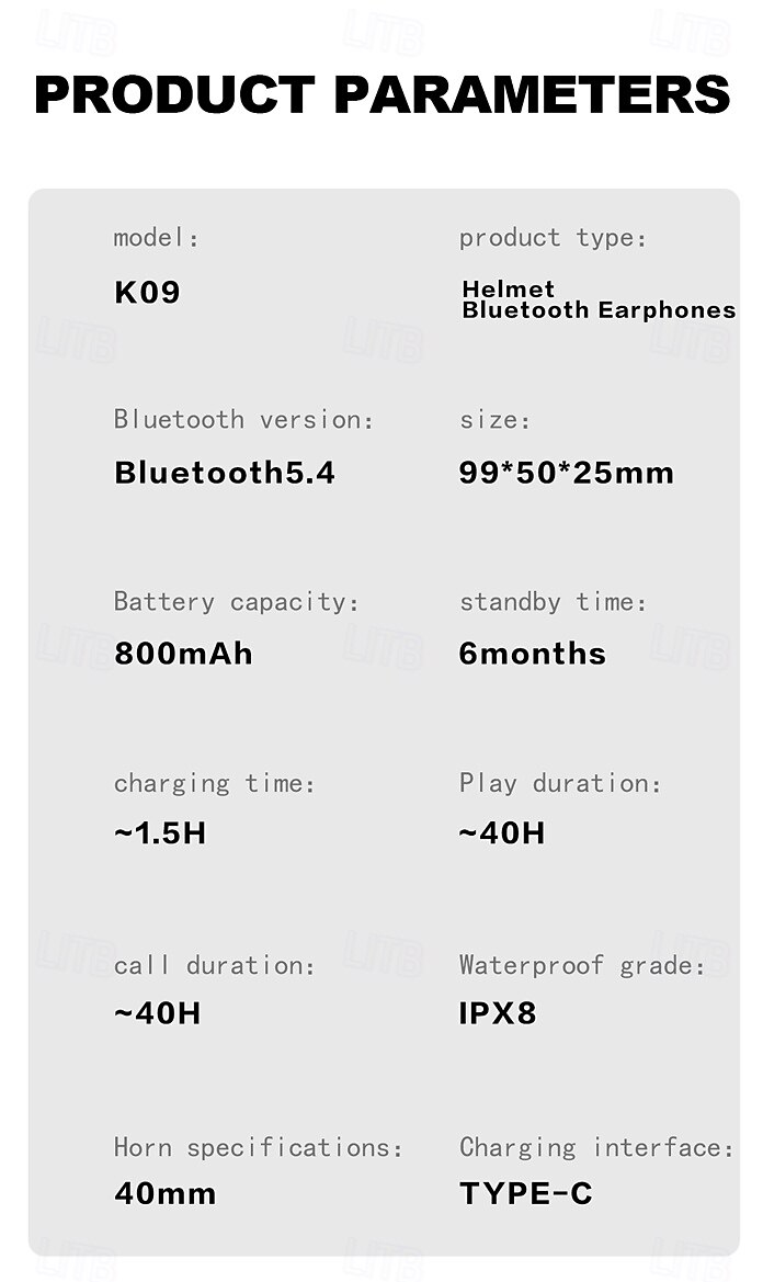 K09 Helmet Bluetooth Earphones with Real-Time Intercom, FM Radio, Noise Reduction, IPX8 Waterproof, Long Battery for Motorcycle Riding 2025 - $41.99 –P14
