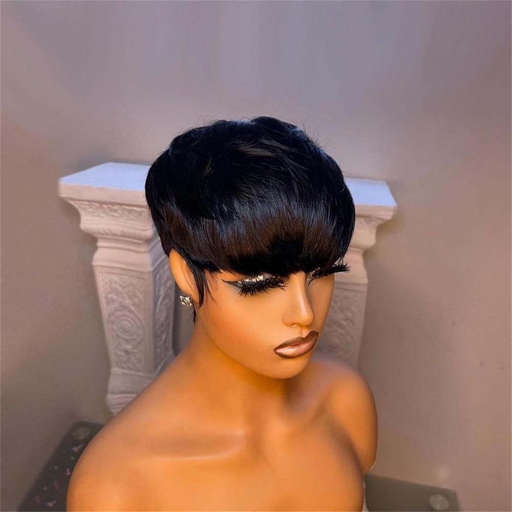 parrucca bob parrucca sintetica per donne nere parrucche corte a strati con taglio pixie per uso quotidiano del 2025 a $24.99 –P2