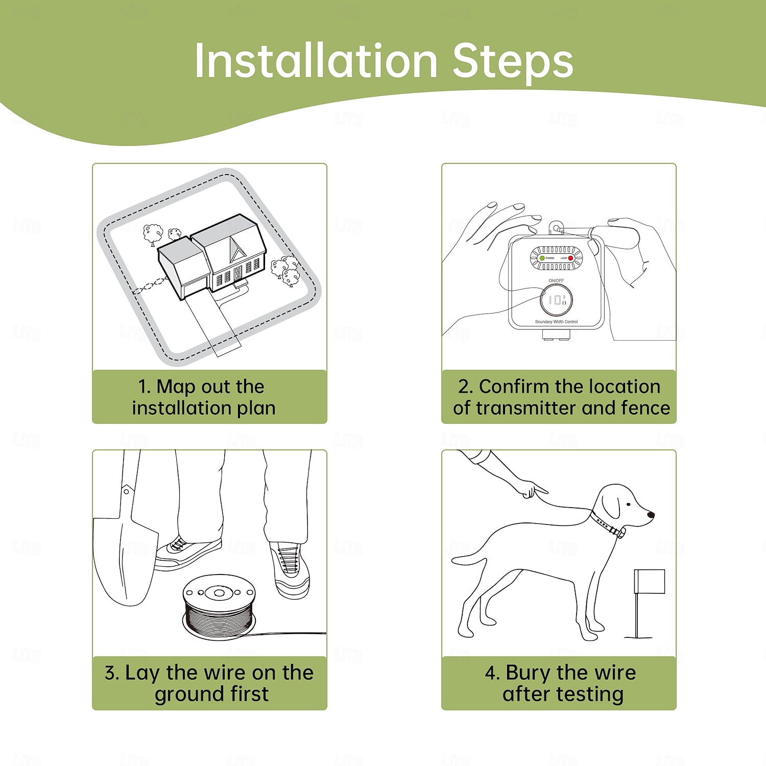 Système de clôture pour animaux de compagnie rechargeable et enterré pour chiens, kit de confinement invisible et durable pour chiens de 2025 ? $159.99 –P7