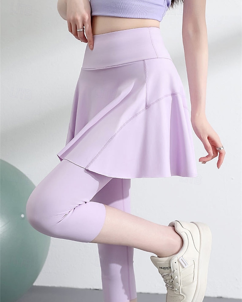 Per donna Tinta unita Gonna casual Gonna da tennis con leggings Tasche Laterali Asciugatura Rapida Tennis Golf Pickleball Pantaloni Nero Bianco Blu Spandex Abbigliamento da tennis del 2026 a $16.49 –P9