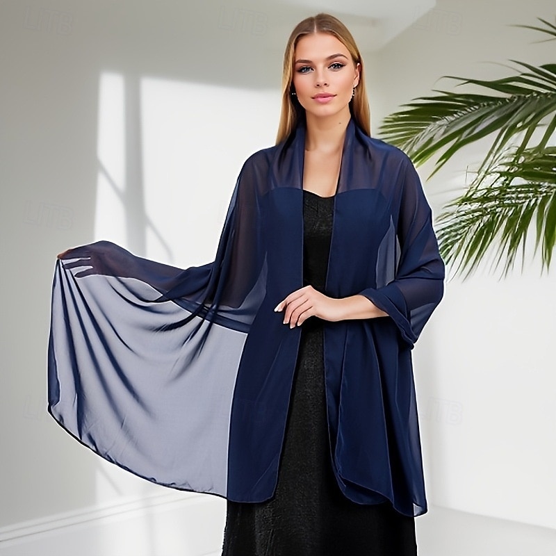divatos sifon kendő, estélyi sál, hivatalos menyasszonyi kendő nőnek 2025 - $44.99 –P7