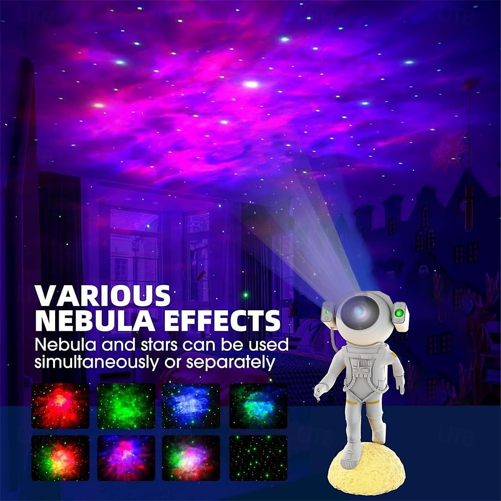 1 Pc Galaxy Projector Lamp Standing Astronaut Shaped Starry Sky Projection Light Astronaut Starry Sky Atmosphere Light Party Dinner Bedroom Restaurant Atmosphere Light Type-C Plug in 2025 - $32.99 –P3