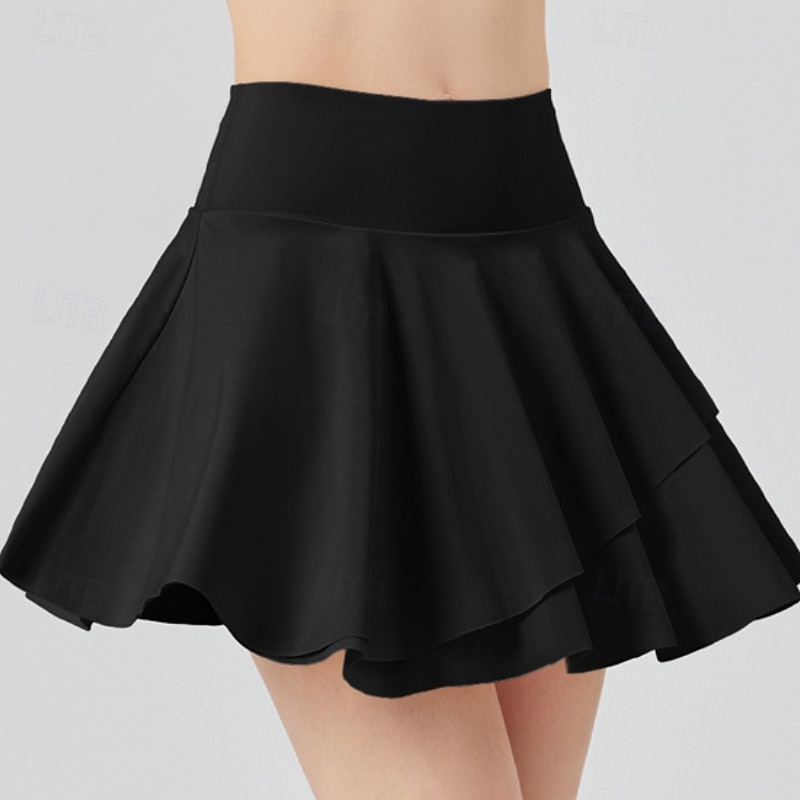 Mujer Color sólido Falda casual Faldas de tenis con pantalones cortos Multi capa UPF50+ Dispersor de humedad Tenis Golf pepinillo Negro Blanco Amarillo Ropa de tenis 2026 - $26.99 –P13
