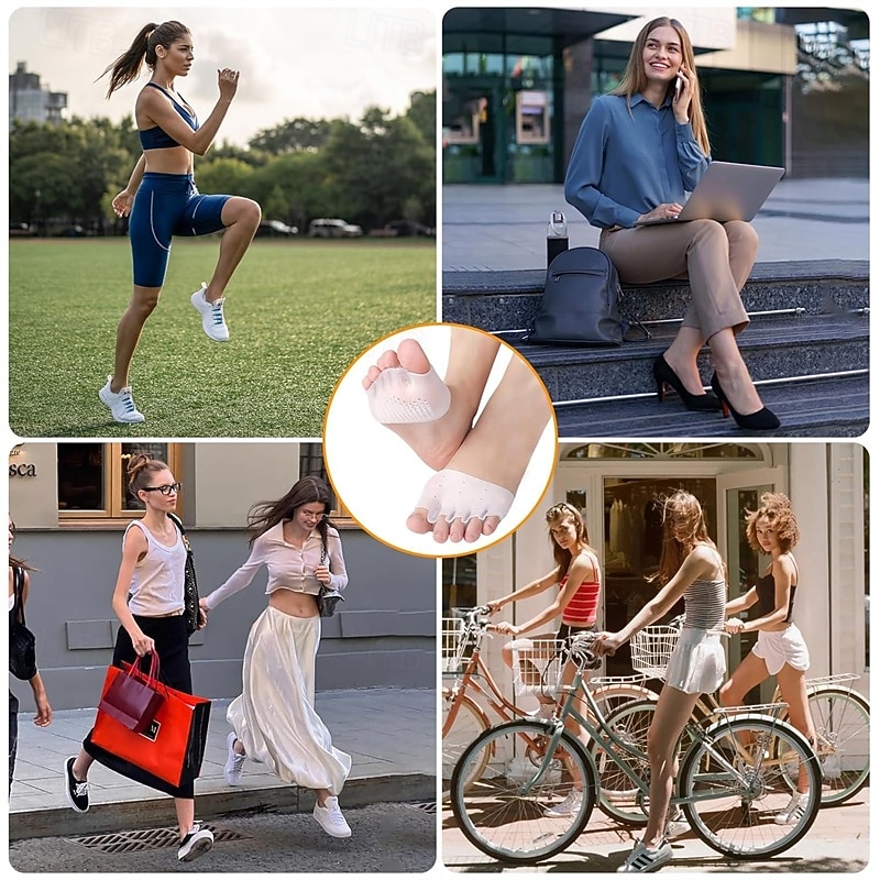 4 páry silikonových oddělovačů prstů, korektorů bunionů pro ženy a muže, prodyšné a měkké vložky do prstů pro úlevu od bolesti nohou a správné zarovnání 2026 - $15.99 –P10