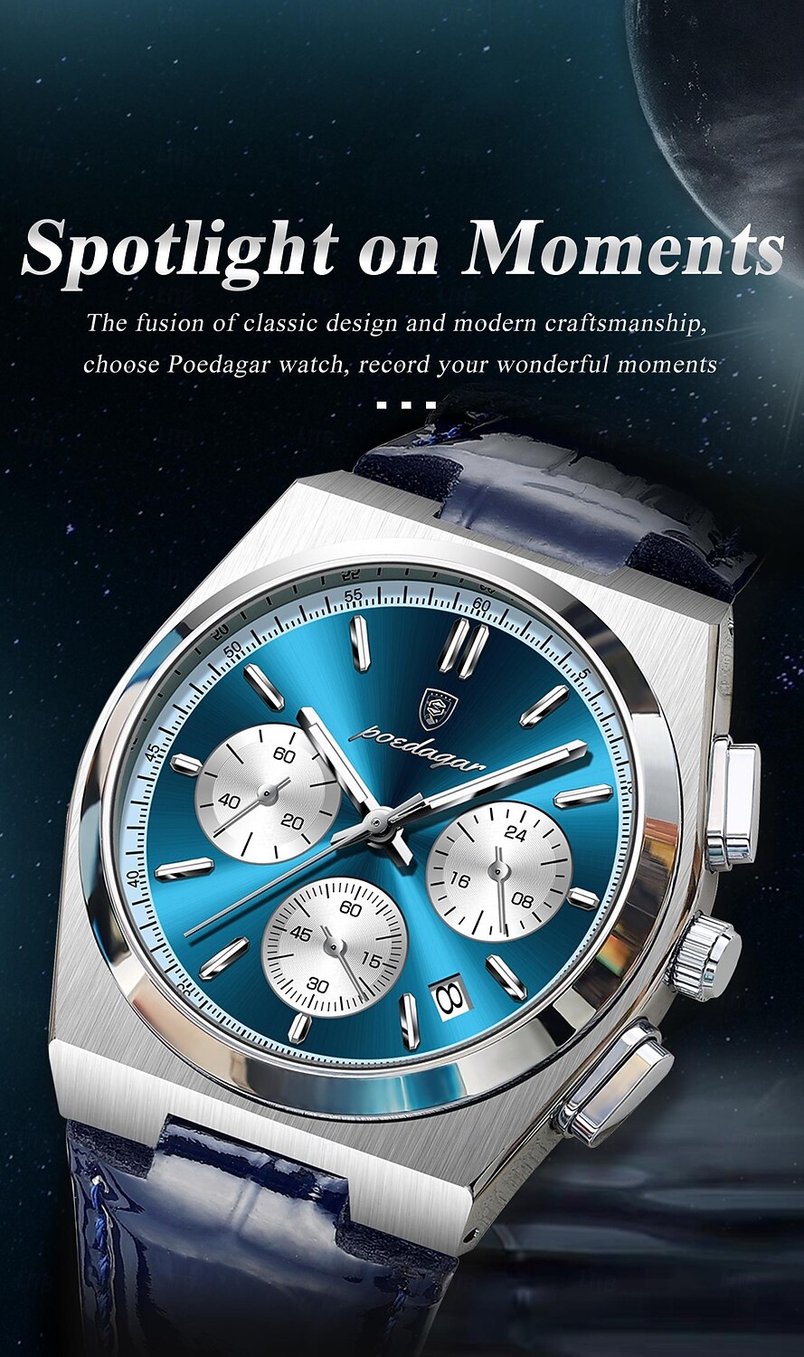 2026年 メンズクォーツウォッチ ビジネス 発光 日付 防水 レザー ストラップウォッチ  コレクション – $38.99 –P1