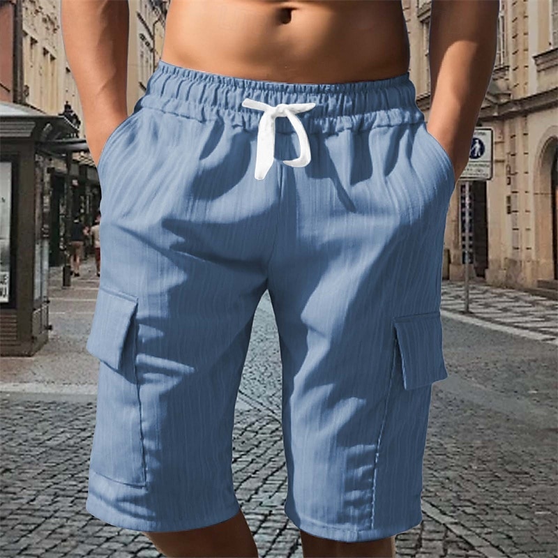 Per uomo Pantaloncini cargo Shorts Pantaloncini Estivi Coulisse Elastico in vita Multi-tasche Semplice Comodità Indossabile Lunghezza al ginocchio All'aperto Sport Quotidiano Moda Casual Nero Bianco del 2025 a $16.49 –P2