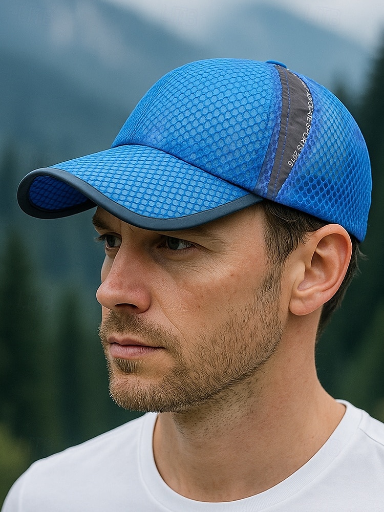 Férfi légáteresztő hálós sport baseballsapka – könnyű, gyorsan száradó, kültéri futósapka fényvisszaverő csíkkal túrázáshoz, kocogáshoz, horgászathoz és nyári utazásokhoz. 2025 - $11.99 –P1
