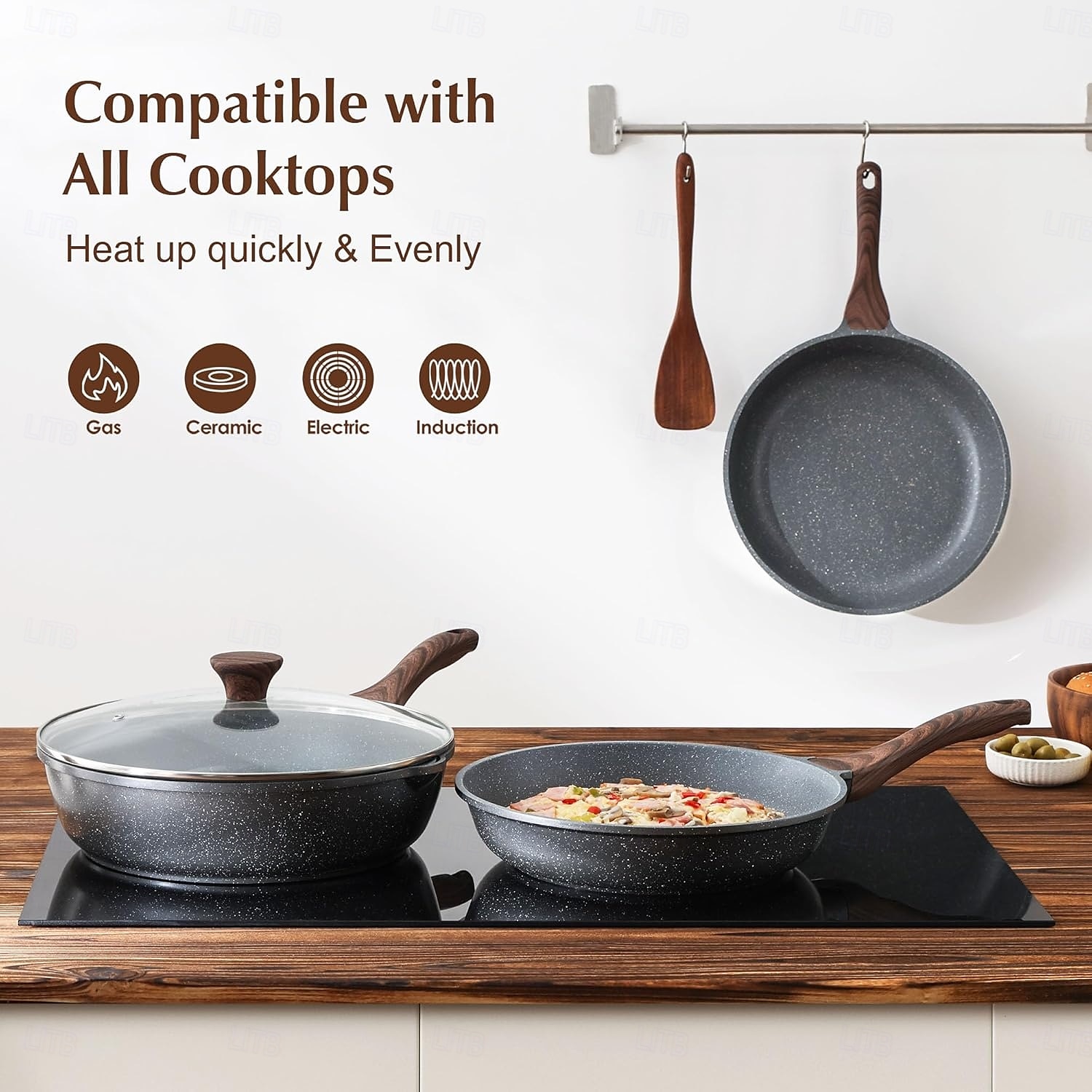 Nonstick Frying Pan Skillet, Granite Coating Omelette Pan, Healthy Stone Cookware Chef's Pan, PFOA Free 2025 - $25.99 –P10