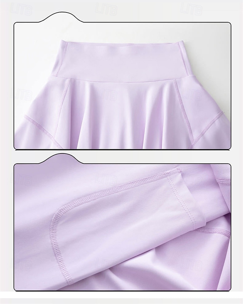 Per donna Tinta unita Gonna casual Gonna da tennis con leggings Tasche Laterali Asciugatura Rapida Tennis Golf Pickleball Pantaloni Nero Bianco Blu Spandex Abbigliamento da tennis del 2026 a $16.49 –P5