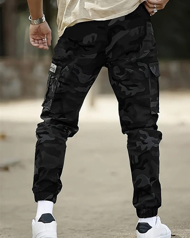 Voor heren Cargohosen Broek Camouflage broek Trekkoord Elastische taille Meerdere zakken camouflage Draagbaar Buiten Dagelijks Kamperen&Wandelen Modieus Klassiek Zwart Leger Groen 2026 - $21.99 –P9