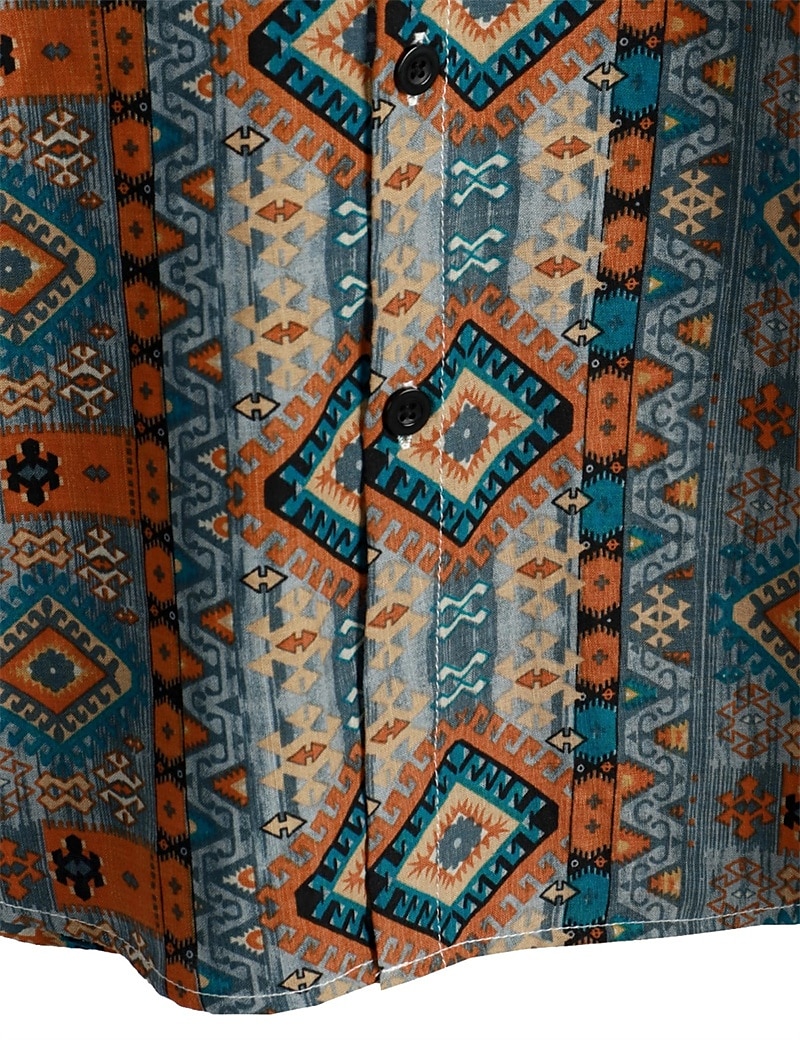 Retró Boho 1970-es évek Ing Hawaii ingek Hippi Azték Törzsi Férfi Mindszentek napja Farsang zenei fesztivál Tengerparti nyaralás Retro témájú buli Felnőttek Ing 2025 - $25.99 –P13