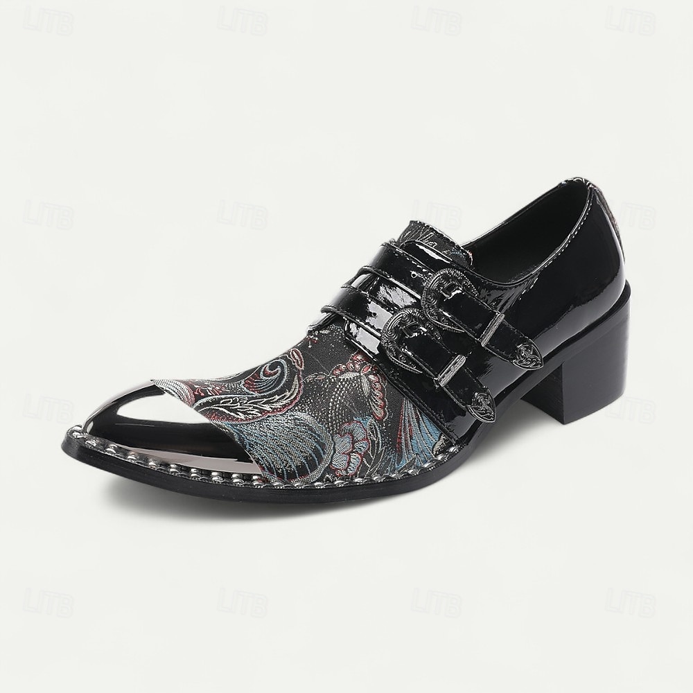 Černé kožené monk strap boty pro muže – Chic formální obuv na večírky a noční akce 2025 - $119.99 –P5