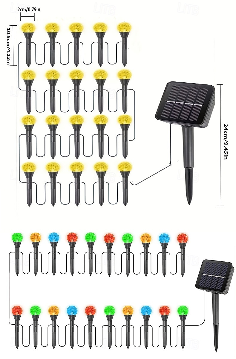Solar Pathway Lights Landscape Lights Bubble Beads Shaped Outdoor Professional Waterproofing Solar String Lights for Path Garden Patio Decorative Creative Lamp 2025 - $14.99 –P10