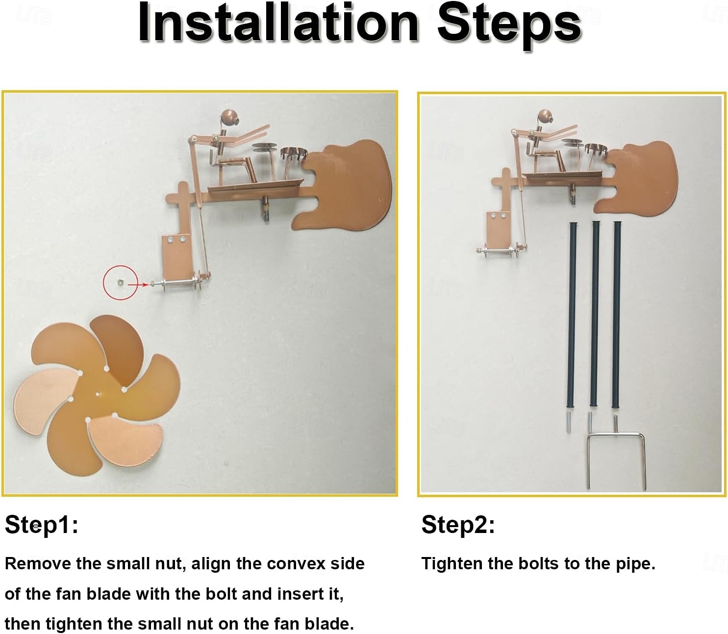 handgjord metalltrummis vindkvarn trädgårdssnurra, musikalisk vindskulptur i metall med gitarrdesign, trädgårdsdekor för utomhusbruk, vinddriven kinetisk konstpresent för män 2026 - $28.99 –P5
