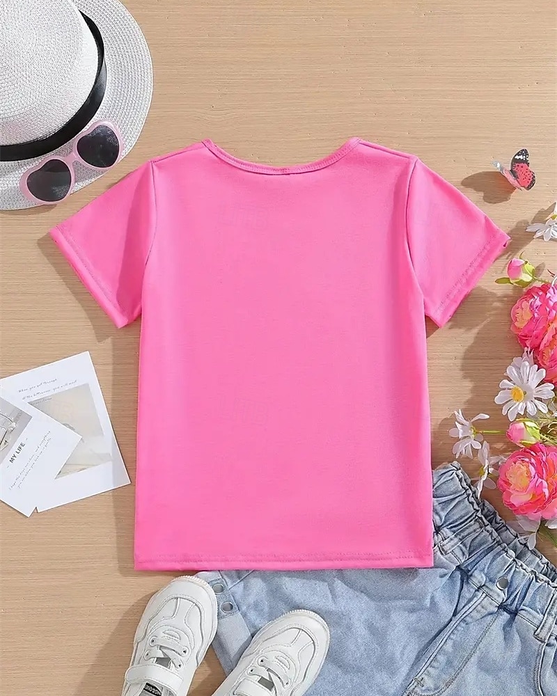 Girls' 3D Butterfly T shirt Tee Short Sleeve Summer Spring Fashion Basic Kids 4-12 Years Crew Neck Outdoor Casual Daily Regular Fit 2025 - $11.99 –P6