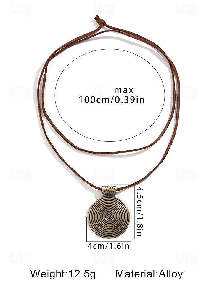 Women's Boho Layered Wood Pendant Necklace – Handmade Natural Alloy Beads, Ethnic Spiral Design, Lightweight Statement Jewelry for Casual Outfits, Summer Parties & Beach Vacations 2026 - $11.99 –P10