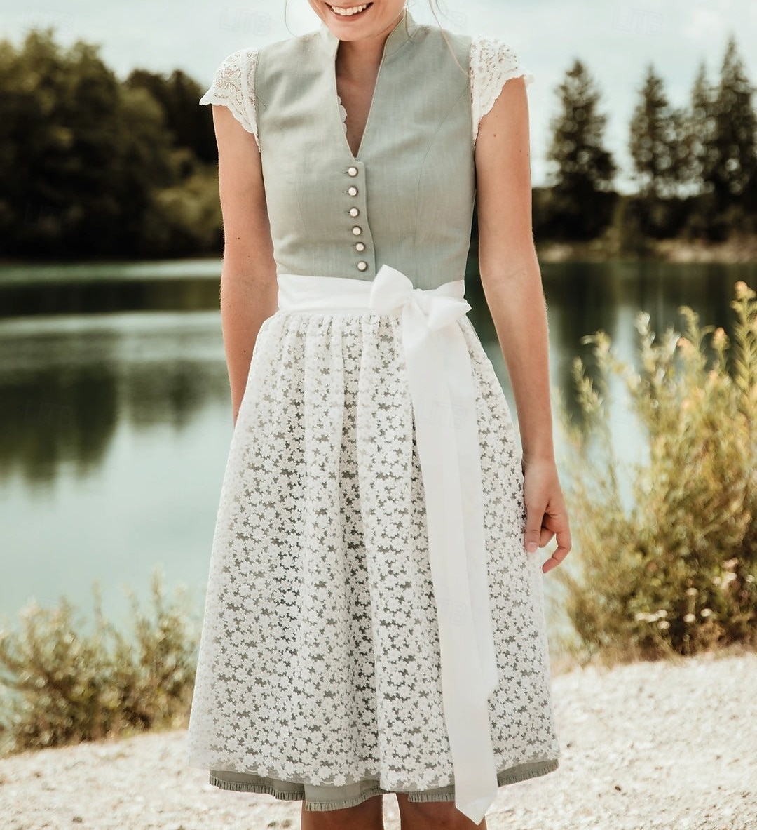 Oktoberfest Jurken Dirndl Trachtenkleider hulp in de huishouding Bavarian Duits Weiden Dames Doek in traditionele stijl Kleding Schort Zonder blouse 2025 - $55.99 –P3