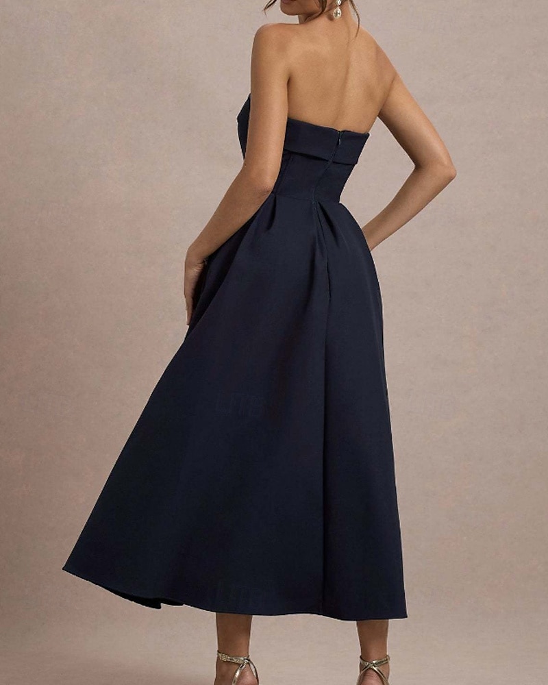 Pentru femei Rochii Midi Rochie albă Rochie de absolvire Rochie de bal Rochie de petrecere Modă Nuntă Petrecere Serată Fit regulat Simplu Fără manșon Fără Bretele Negru Alb Galben Roz Îmbujorat Vară 2025 - $31.99 –P7