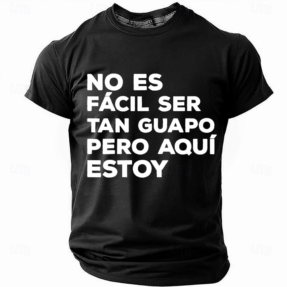 Férfi Vicces szleng Spanyol Póló Rövid ujjú póló 3D nyomtatás Terített nyak Ing Divat Napi Alap Utca Hétköznapi Napi Fekete Rubin Medence Nyár Tavasz Ruházat S M L XL XXL XXXL 2025 - $17.99 –P4