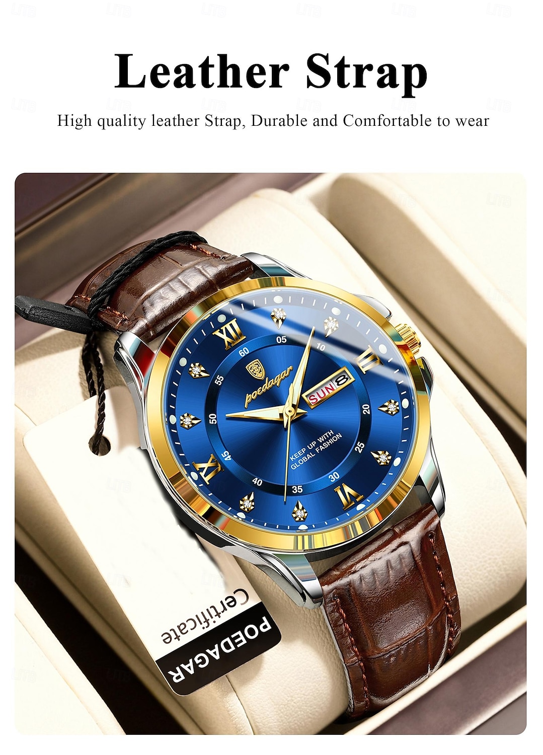 Top Luxury Man Watch Date Week Waterproof Luminous Leather Men Wristwatch Casual Male Clock Sports Men's Quartz Watches 2025 - $37.99 –P14