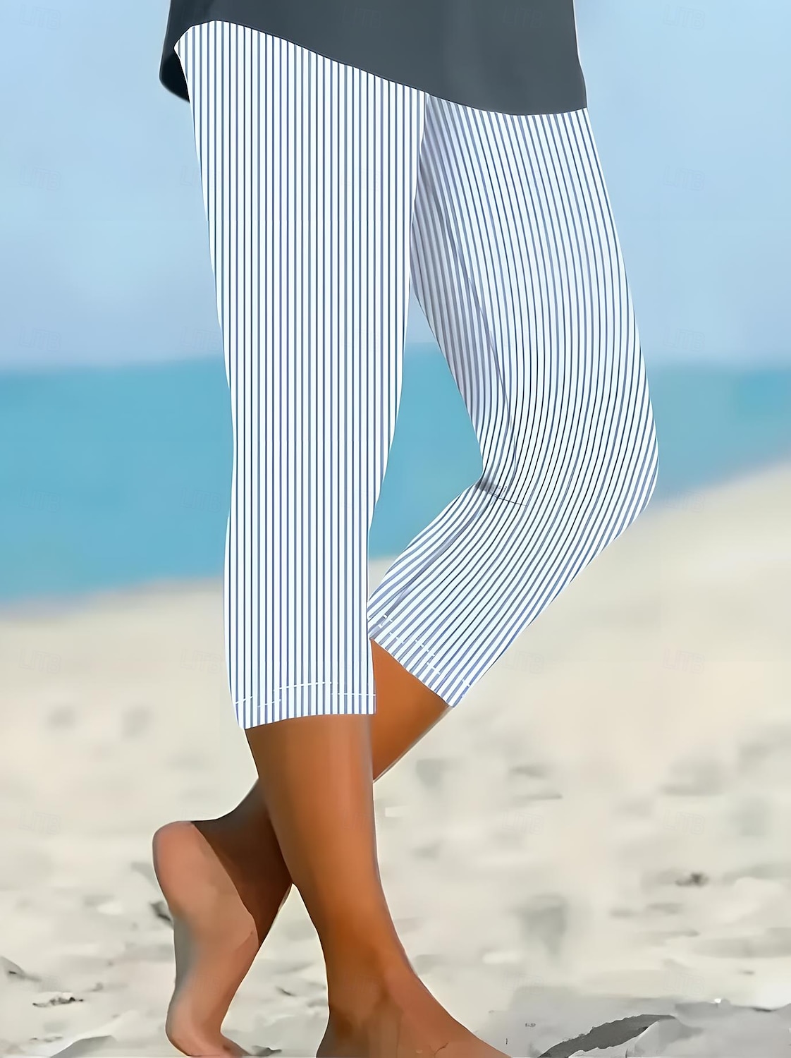 Leggings für Frauen Capri-Hosen hohe Elastizität modische Streetwear volle Länge hohe Taille Blumenmuster thermisch warm atmungsaktiv weich im Freien täglich leinenähnlich dunkelgrau Kombi Sommer 2025 - $18.99 –P3