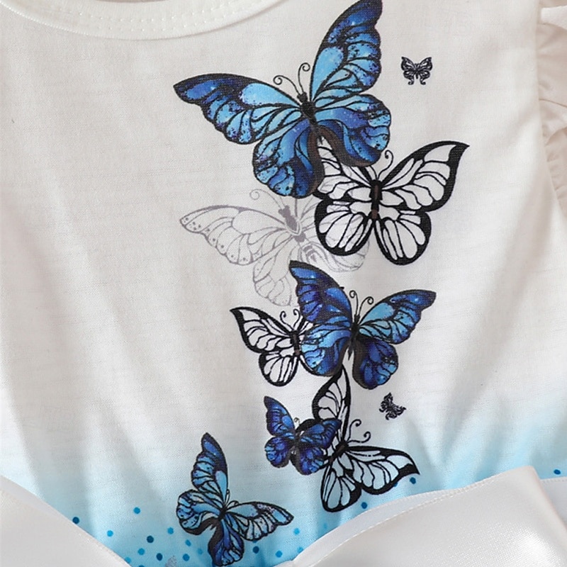 Bambini Ragazze Abito Vestito floreale Farfalla Senza Maniche All'aperto Casuale Nodo da legare Moda Adorabile Poliestere Lunghezza al ginocchio Vestito Casual Abito a trapezio Estate Primavera Dai 4 del 2025 a $17.49 –P6