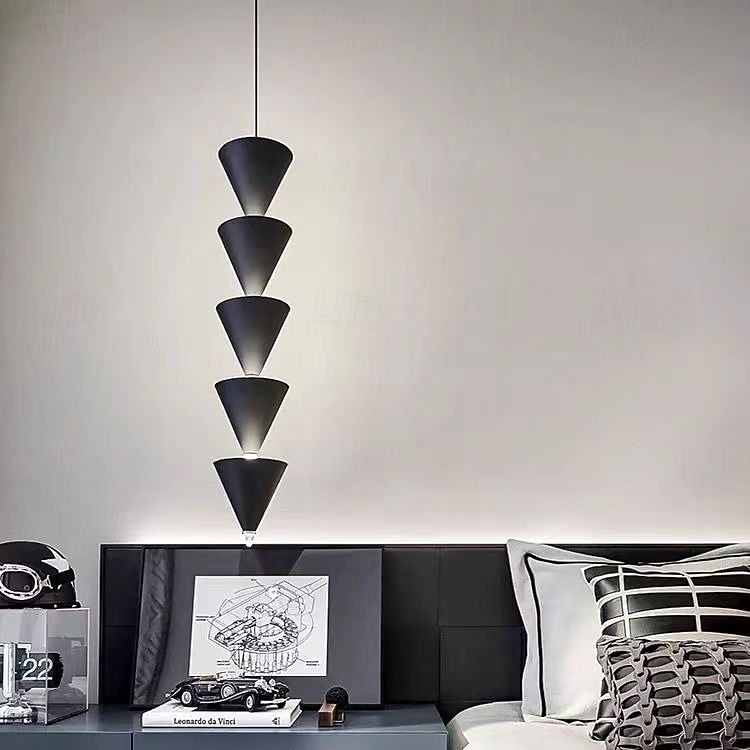 Lampada a sospensione a LED moderna, lampada da comodino nera, 17*85 cm, design lineare, finiture in metallo verniciato, moderna, 220-240 V, 110-120 V del 2025 a $349.99 –P5