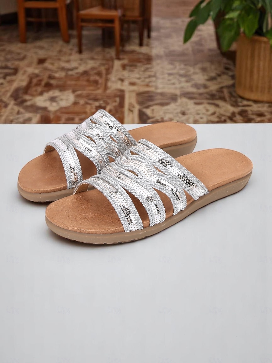 Women's Bronze Multi-Strap Flat Slide Sandals – Bohemian Style Open Toe Slippers for Daily Wear, Travel, and Vacation 2026 - $29.99 –P6