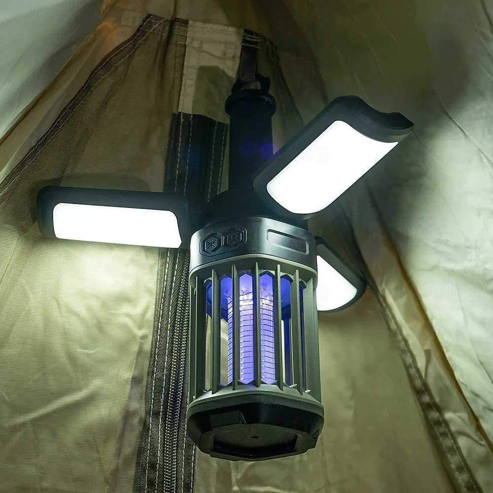 2025年 キャンプ用ライト付き電気蚊取りランプ、屋外用蚊よけランプ、虫よけとキャンプ用ランタンの二重機能、裏庭、キャンプ、旅行用のポータブルで充電可能  コレクション – $46.99 –P2