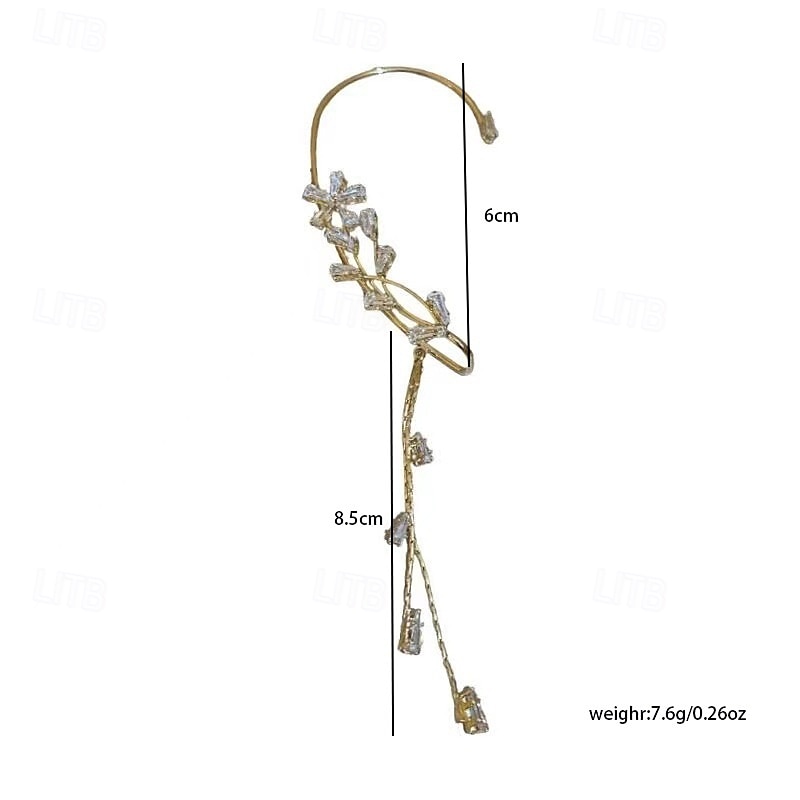 Zircon Flowers Without Ear Holes Tassel Ear Hanging Unique New Fairy Ear Accessories 2025 - $24.99 –P4