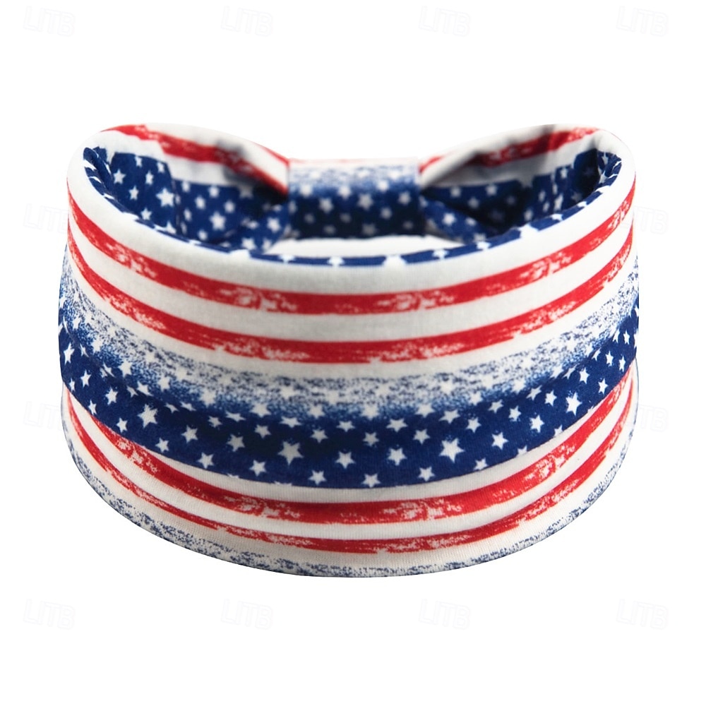 Stirnbänder mit amerikanischer Flagge für Frauen, patriotisches gedrehtes Haarband in Rot, Weiß und Blau, dehnbares, sportliches Haar-Accessoire für den Unabhängigkeitstag der USA, den Gedenktag 2026 - $5.49 –P5