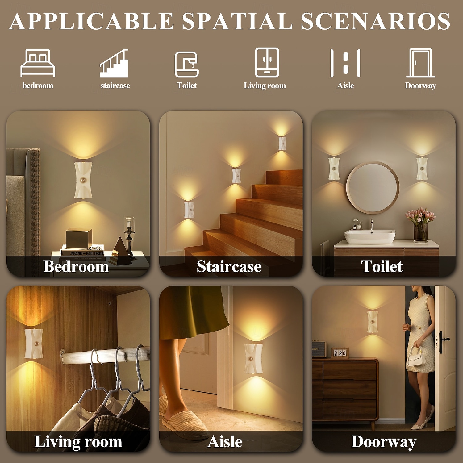 1 Pc Magnetic Charging Induction Wireless Wall Light Non drilling Three color Dimming Intelligent Human Sensing Room Bathroom Corridor Staircase Lighting Type-C Charging 2026 - $17.99 –P12