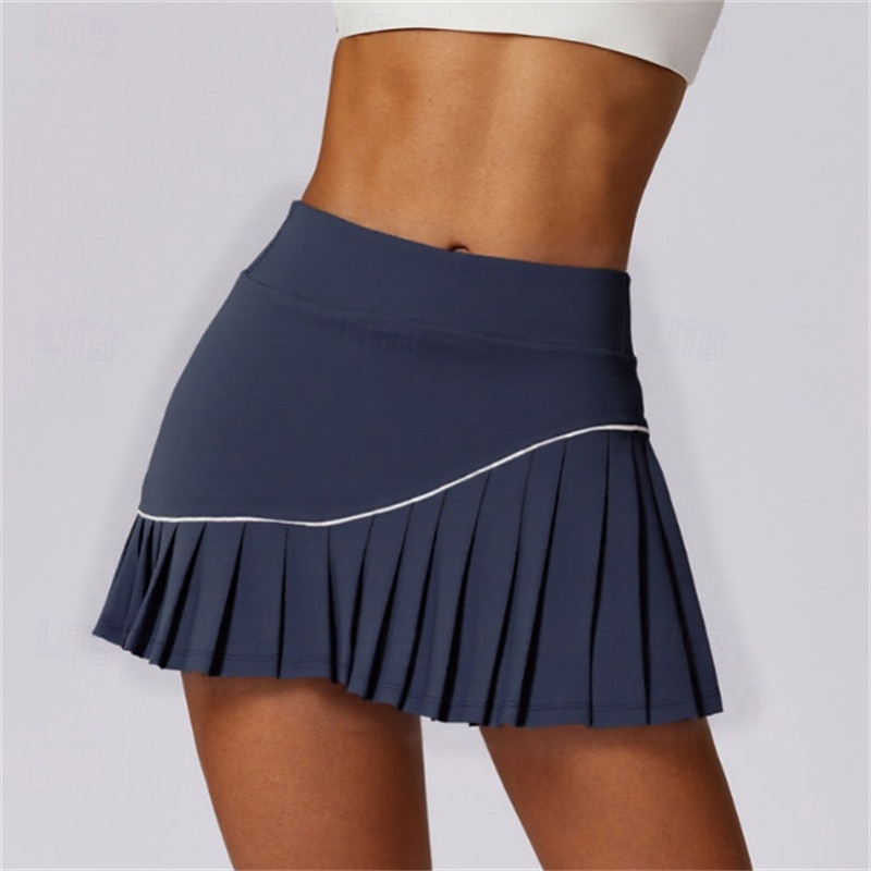 US Open Women's Tennis Skirts with Shorts Pleated Side Pockets Quick Dry Tennis Golf Pickleball Solid Colored Skort Black White Navy Blue Tennis Clothing 2025 - $27.99 –P13