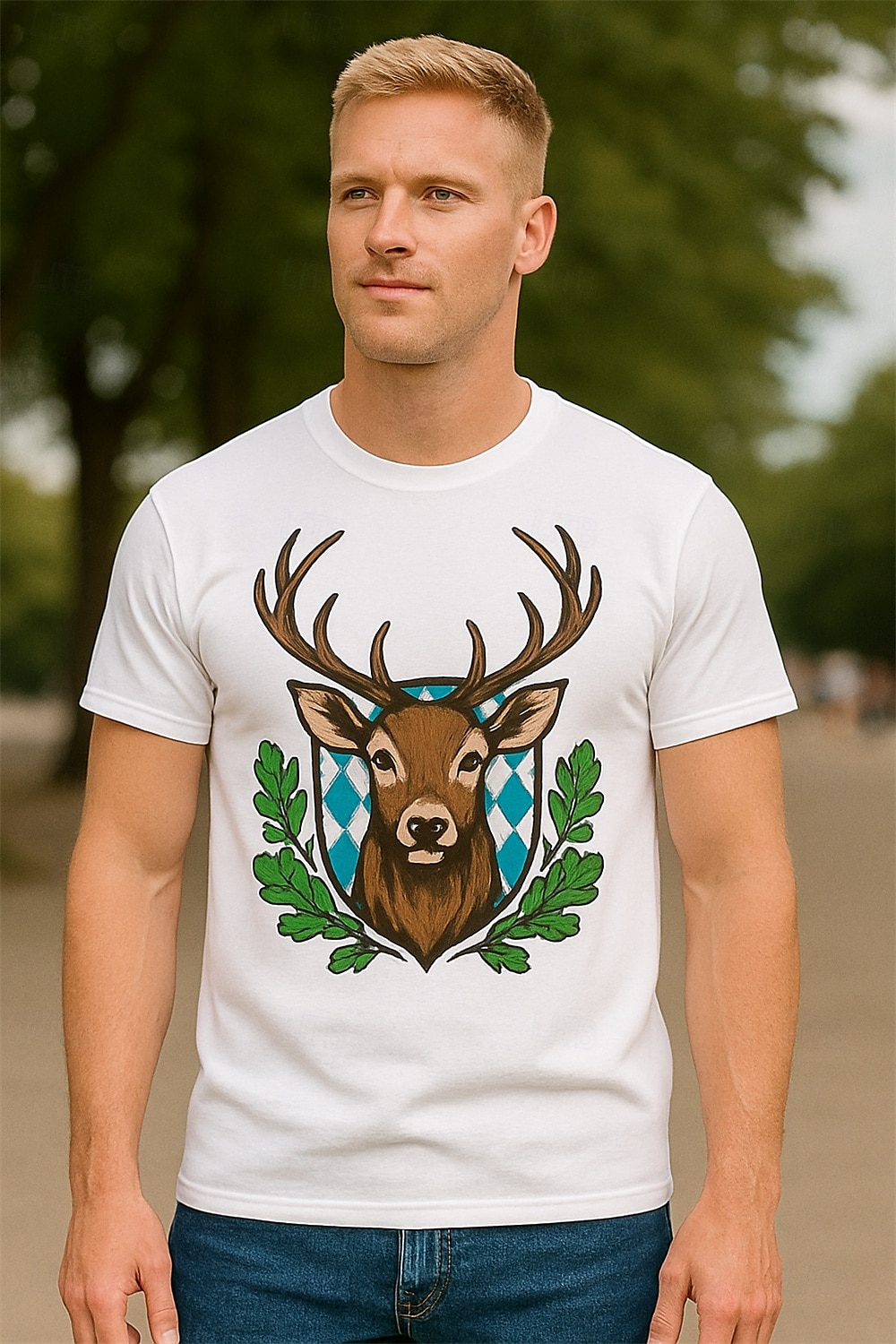 Oktoberfest Hirsch T-Shirt Bayerisch München Deutsch Grafik Für Herren Damen Erwachsene Oktoberfestbier Heißprägen Festival 2025 - $17.49 –P3