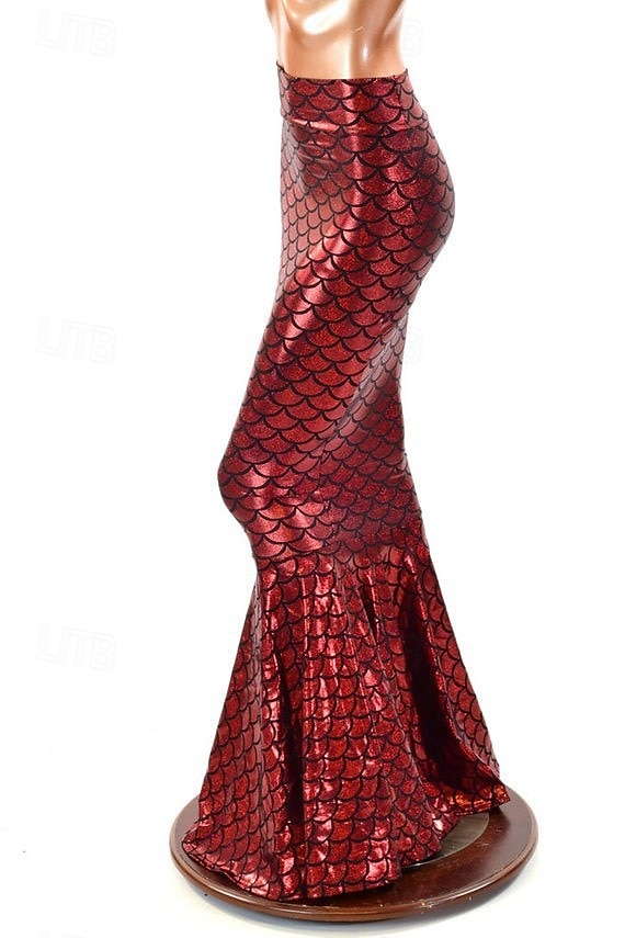 Regina Sirena Gonna Gonna a sirena Coda da sirena Sexy Drag & Glam Vernice in lattice lucido Metallico Per donna Adulti Festival Musicale Parata dell'Orgoglio Mese dell'orgoglio Halloween Carnevale del 2025 a $38.99 –P13