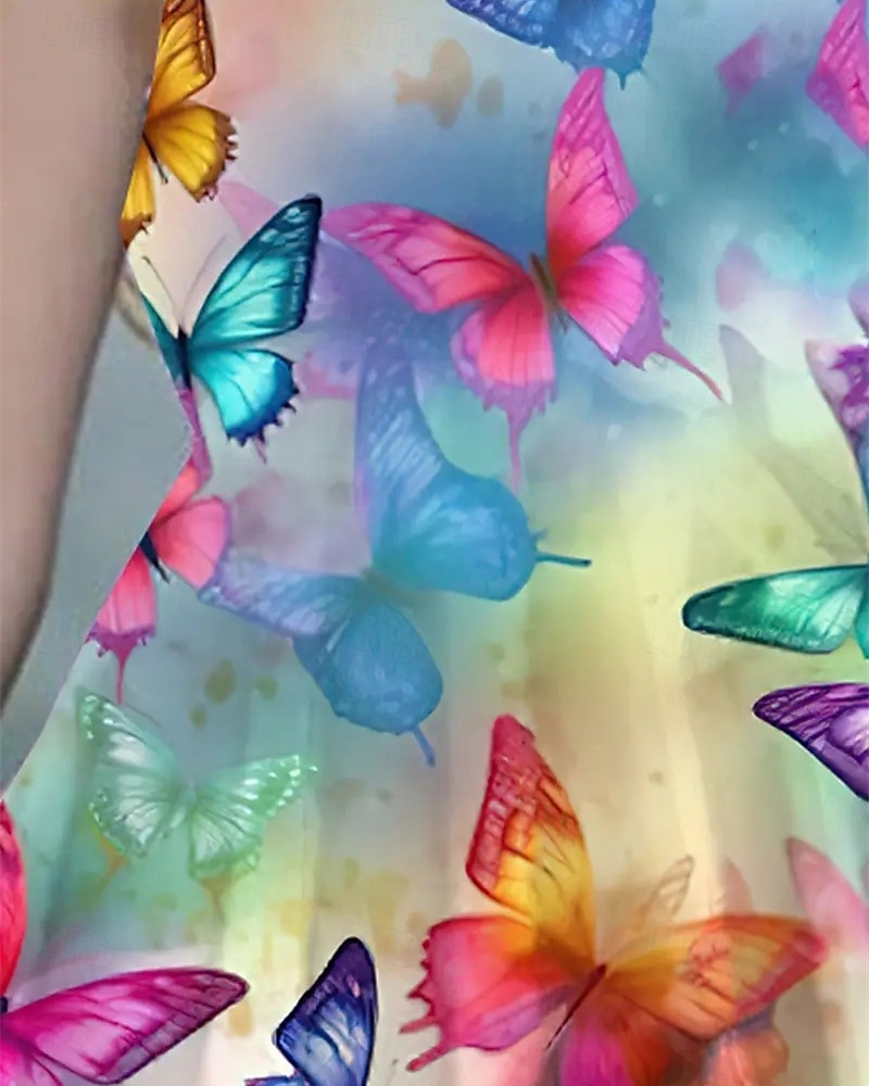 Dziewczyny ' 3D Motyl Sukienka Bez rękawów Lato Wiosna Urlop Codzienny Święto Księżniczka Piękny Słodkie Dzieci 4-12 lat Codzienne sukienki Sukienka A line Do kolan Regularny 2025 - $13.99 –P4