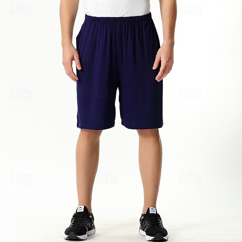 Homens Loungewear shorts de pijama Tecido Moda Clássico Casual Casa Diário De Cama Algodão Conforto Respirável Macio Calção Cintura elástica Verão Preto Rosa de 2025 por $13.49 –P2