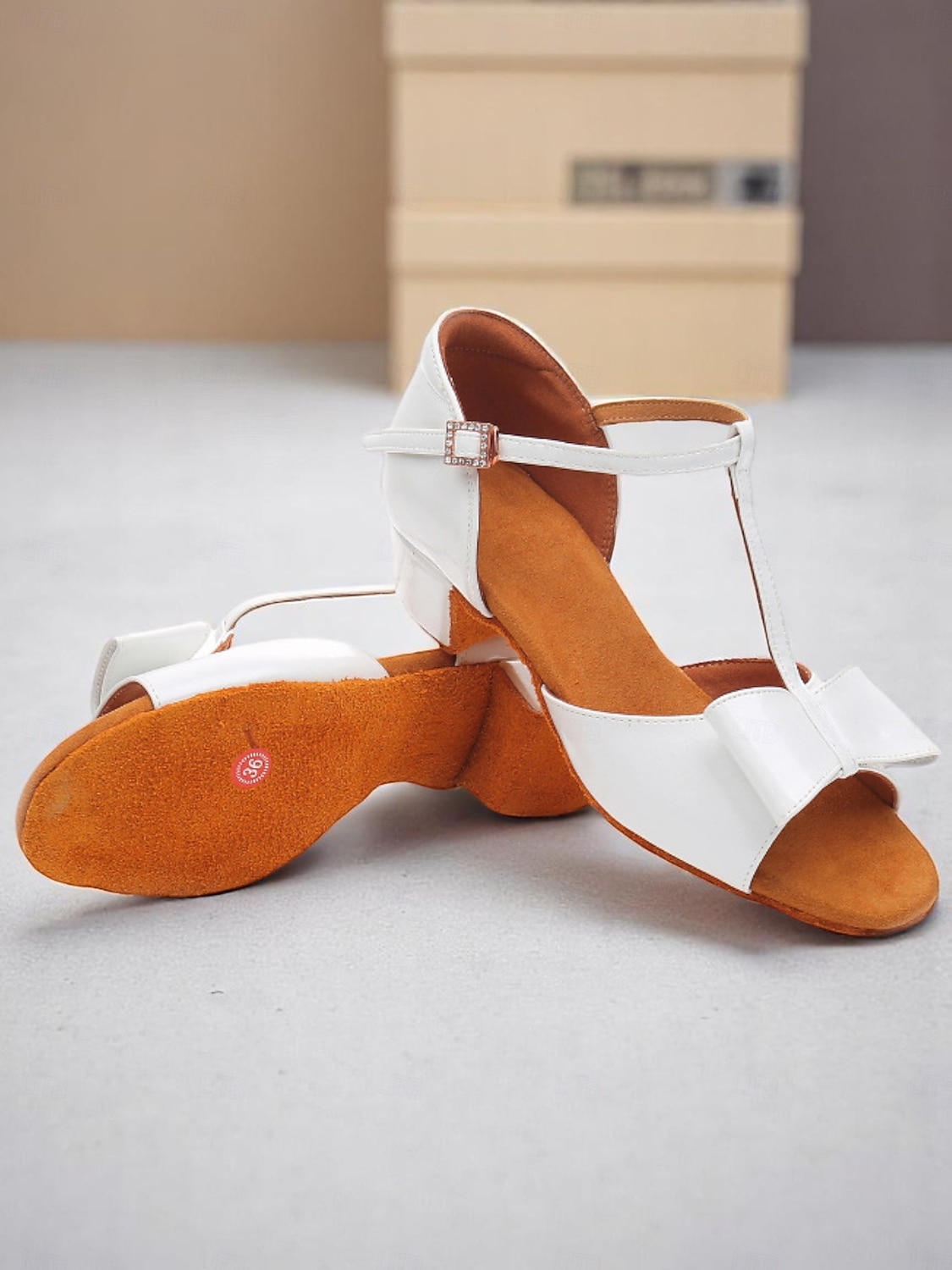 damskie różowe buty do tańca z kokardką i grubym obcasem - wygodne buty do tańca towarzyskiego i latynoamerykańskiego 2025 - $29.99 –P4