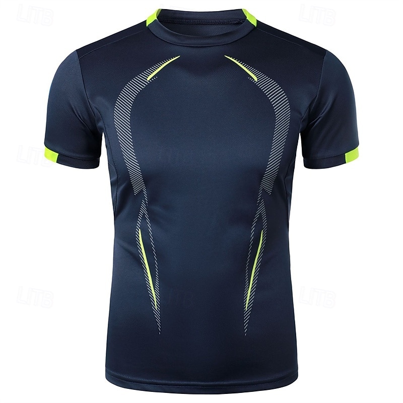 Multi-pakketten 3 stuks Voor heren Strakke ronde hals Korte Mouw Groen+Marineblauw+Zwart T-shirt Kleurenblok Sportief Sport Polyester Zomer 2026 - $33.99 –P3