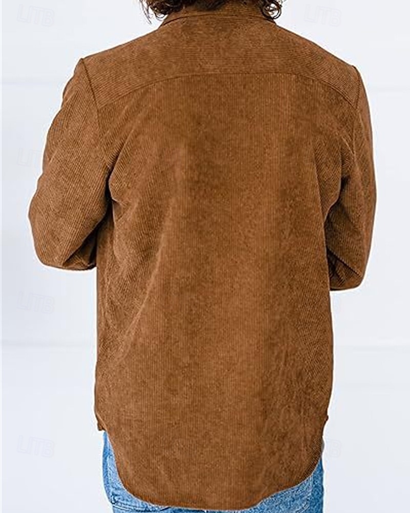 Per uomo Giacca Camicia Giacca di transizione Quotidiano Leggero Tasca Primavera Autunno Semplice Casual Bavero Regolare Nero Verde militare Caffè Giacca del 2025 a $24.99 –P6