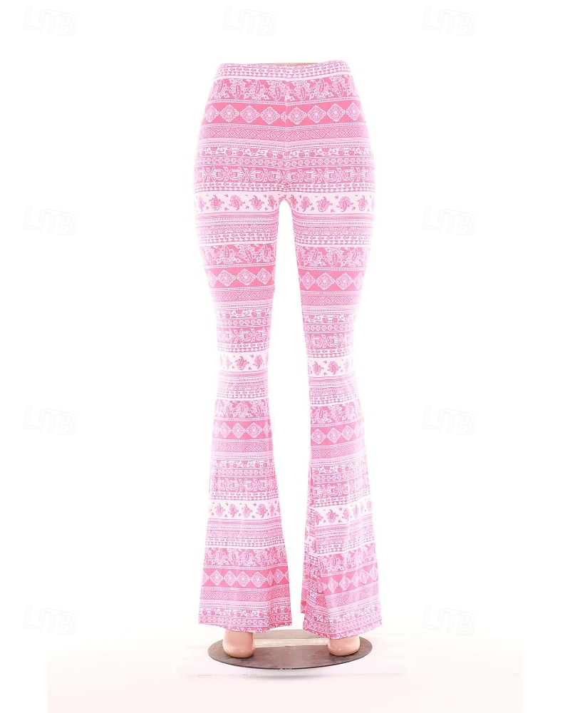 Pentru femei Pantaloni Casual Boho Lungime totală Natural Floare Imprimare Confortabil Exterior Comfortabil În aer liber Vacanță Magenta Galben Auriu Bleumarin Negru Vară Fit regulat 2025 - $17.99 –P5